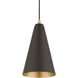 Dulce 1 Light 7 inch Bronze with Antique Brass Accents Mini Pendant Ceiling Light