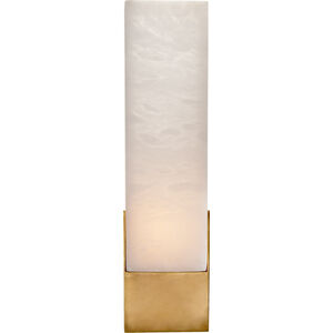 Kelly Wearstler Covet LED 4.25 inch Antique-Burnished Brass Tall Box Bath Sconce Wall Light, Kelly Wearstler, Tall, Box, Alabaster Shade