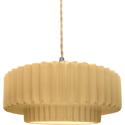 Radiance LED 14.5 inch Muted Yellow and Brushed Nickel Pendant Ceiling Light