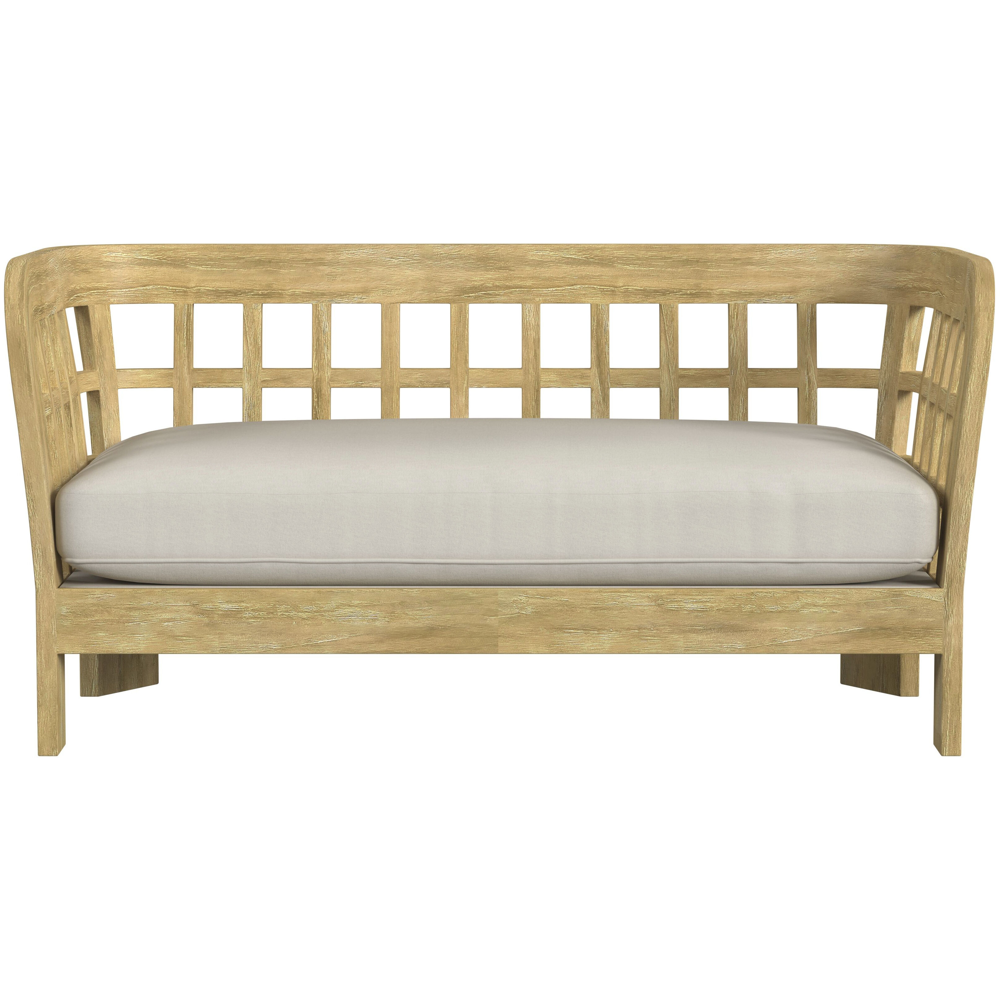 Monhegan Teak Outdoor Loveseat in Light Brown