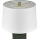 Knox 30 inch 150.00 watt Dark Green Glazed with Antique Brass Table Lamp Portable Light, Set of 2