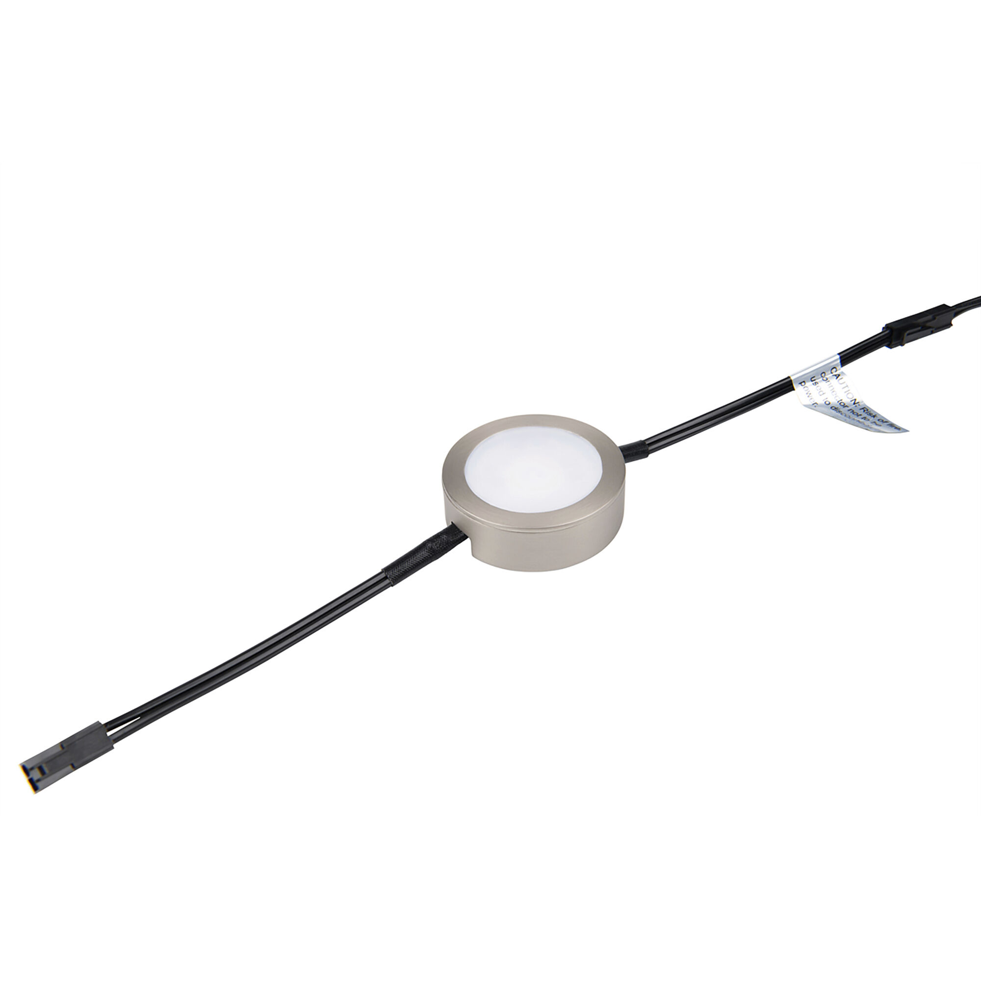 Line Voltage Puck Light LED Brushed Nickel Button Light, WAC Limited