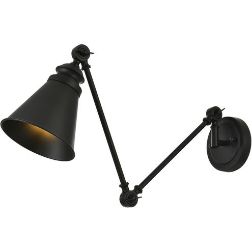 Ledger 16 inch 40.00 watt Black Swing Arm Wall Sconce Wall Light