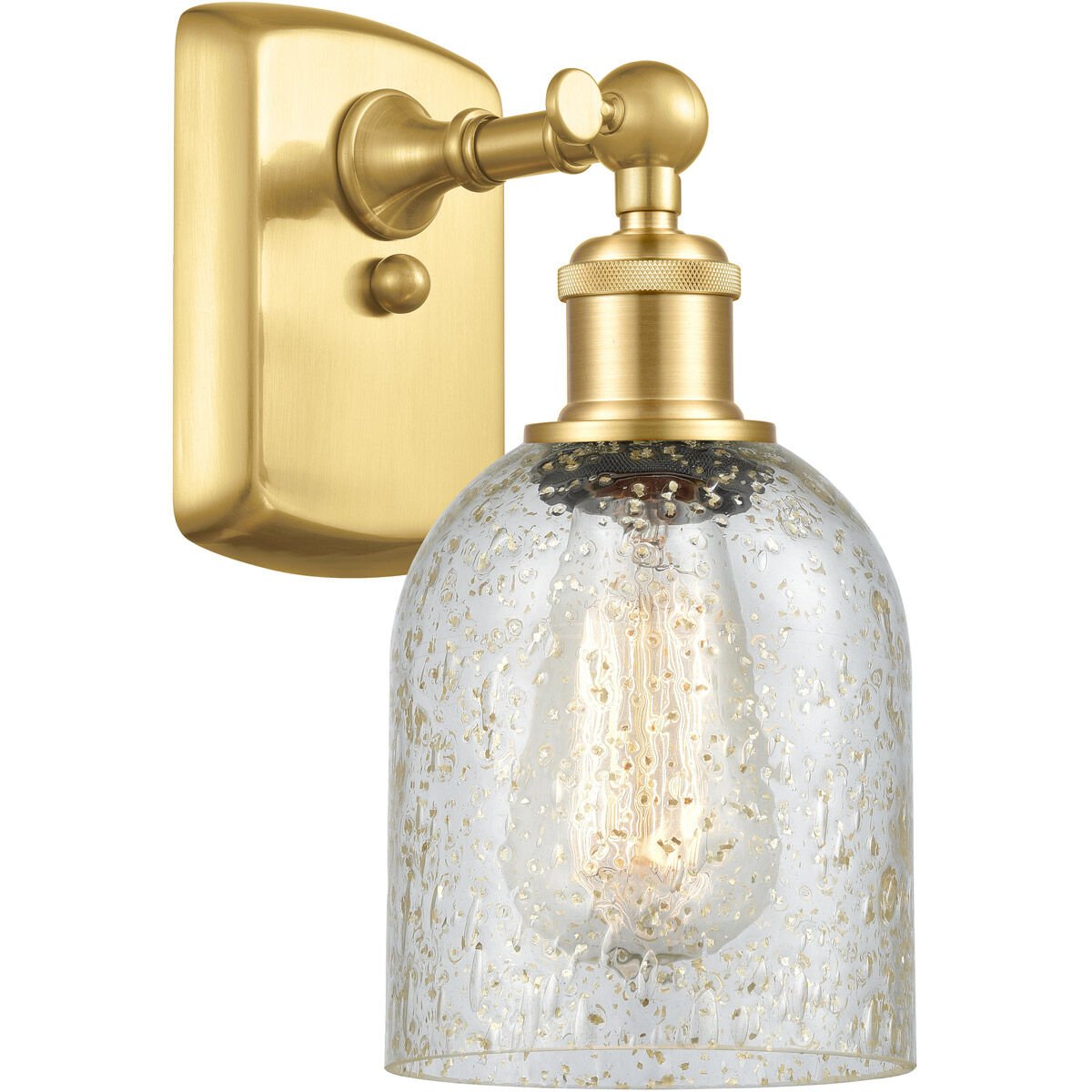 Ballston Caledonia LED 5 inch Satin Gold Sconce Wall Light in Mica Glass, Ballston