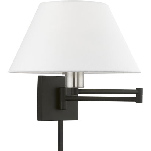 Allison 13 inch 100.00 watt Black with Brushed Nickel Accent Swing Arm Wall Lamp Wall Light