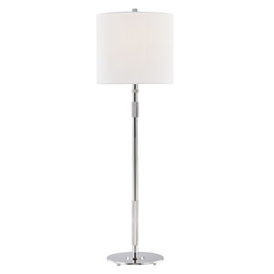 Bowery 32 inch 75 watt Polished Nickel Table Lamp Portable Light