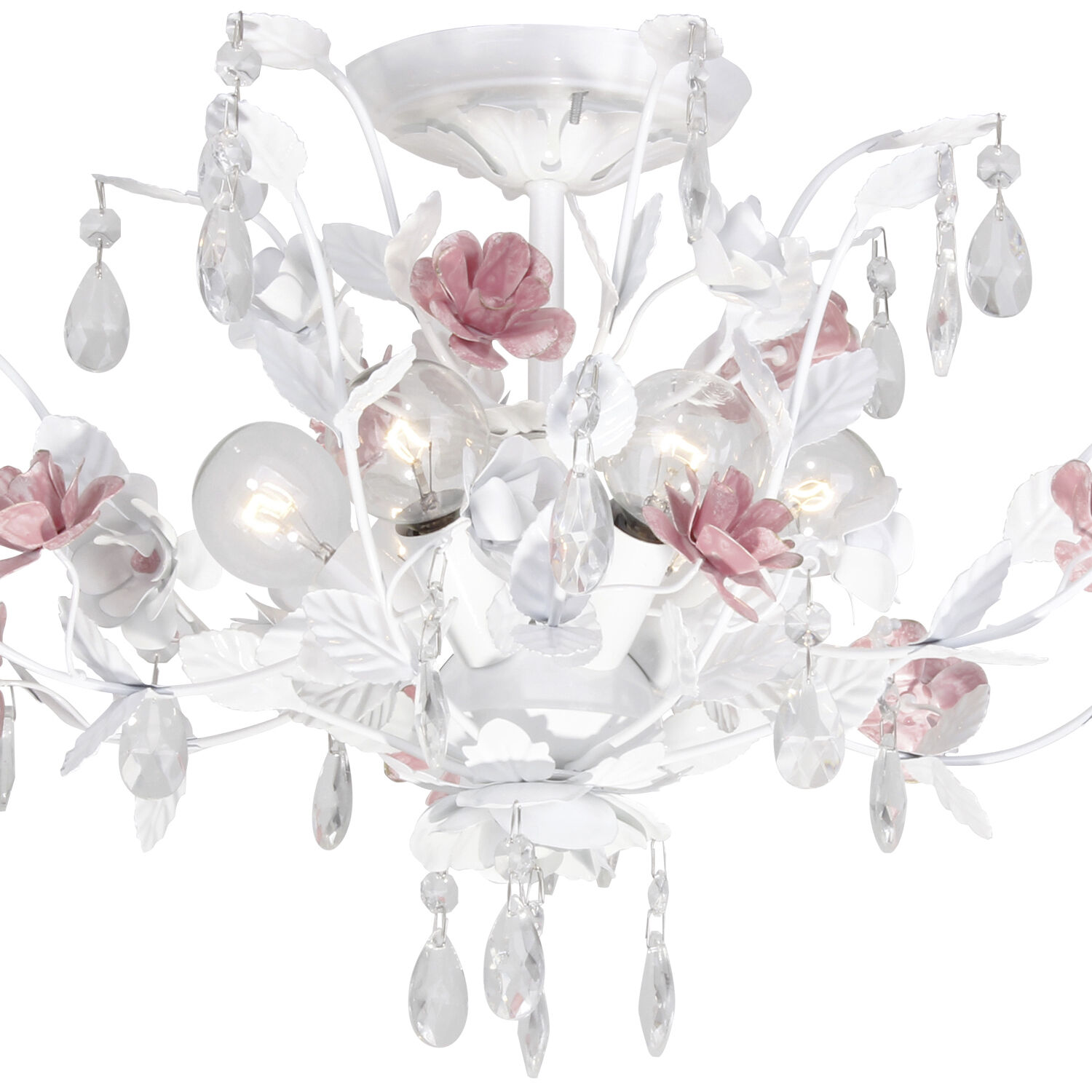 Lola 6 Light 20 inch Wet White Semi Flush Ceiling Light