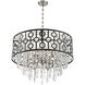 Rory 6 Light 28 inch Matte Black with Satin Nickel Pendant Ceiling Light