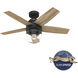 Margo 44 inch Matte Black with Golden Maple Blades Ceiling Fan