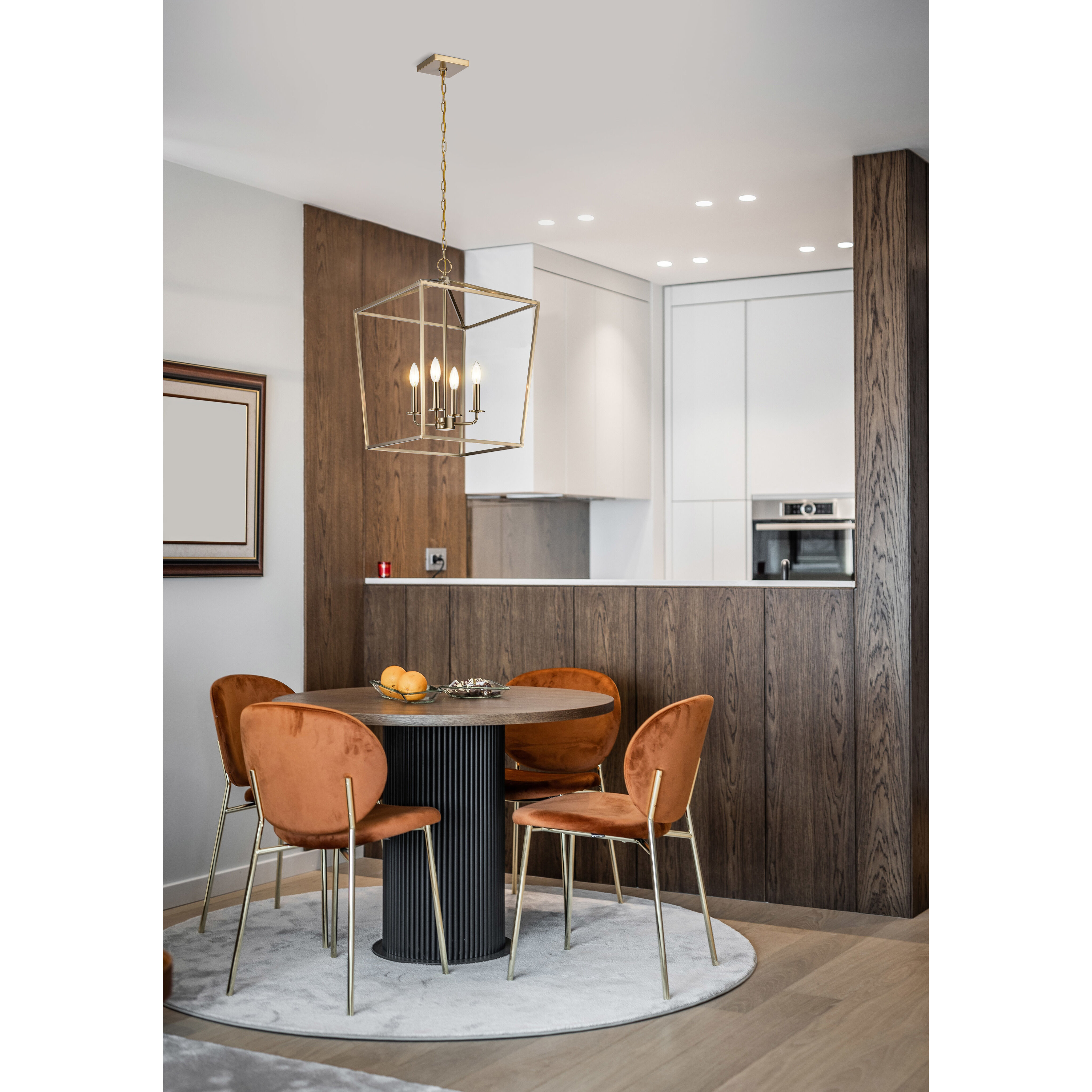 Emma 4 Light 17 inch Burnished Brass Pendant Ceiling Light