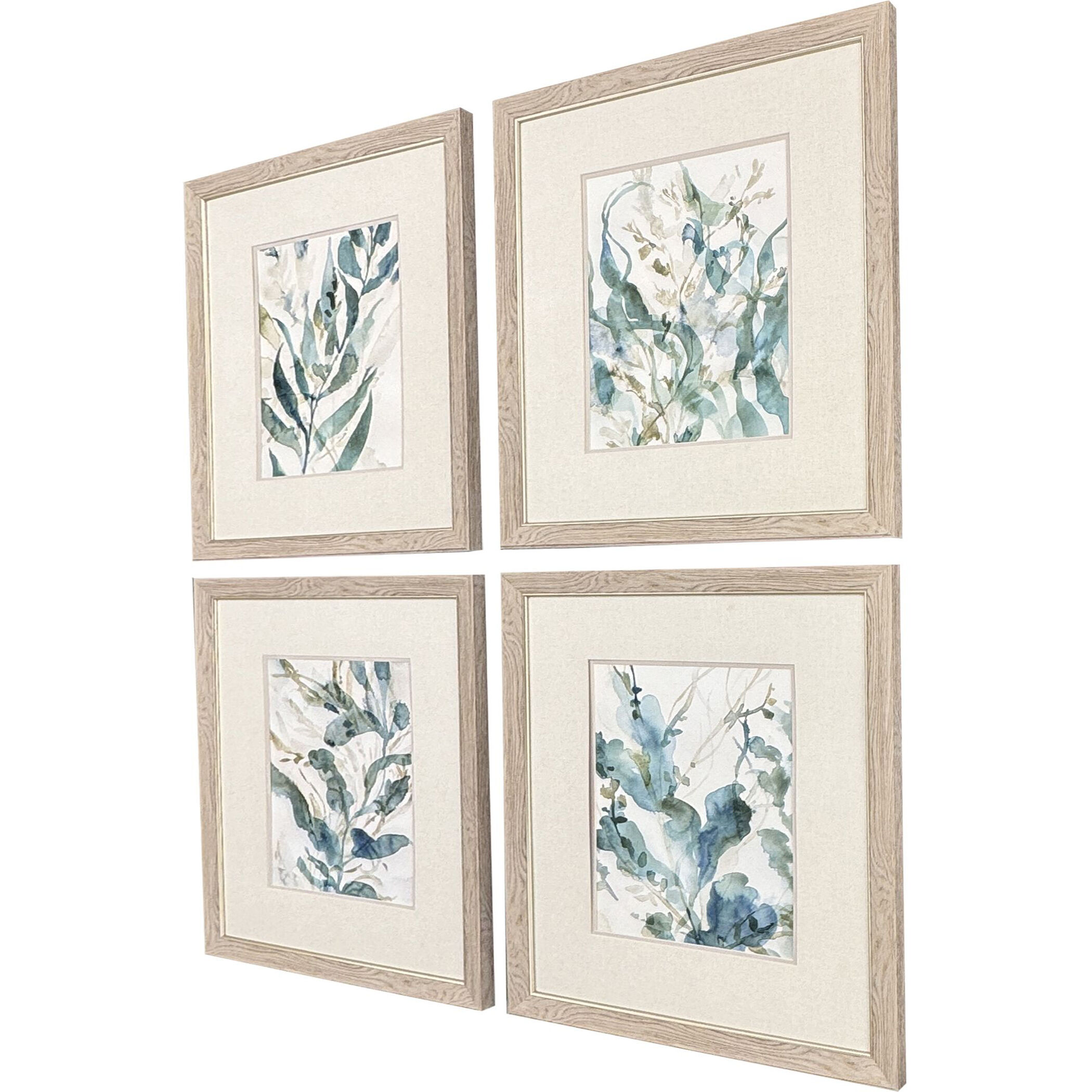 Underwater Botany Blue and Green and Multi and Neutral Framed Art, Propac