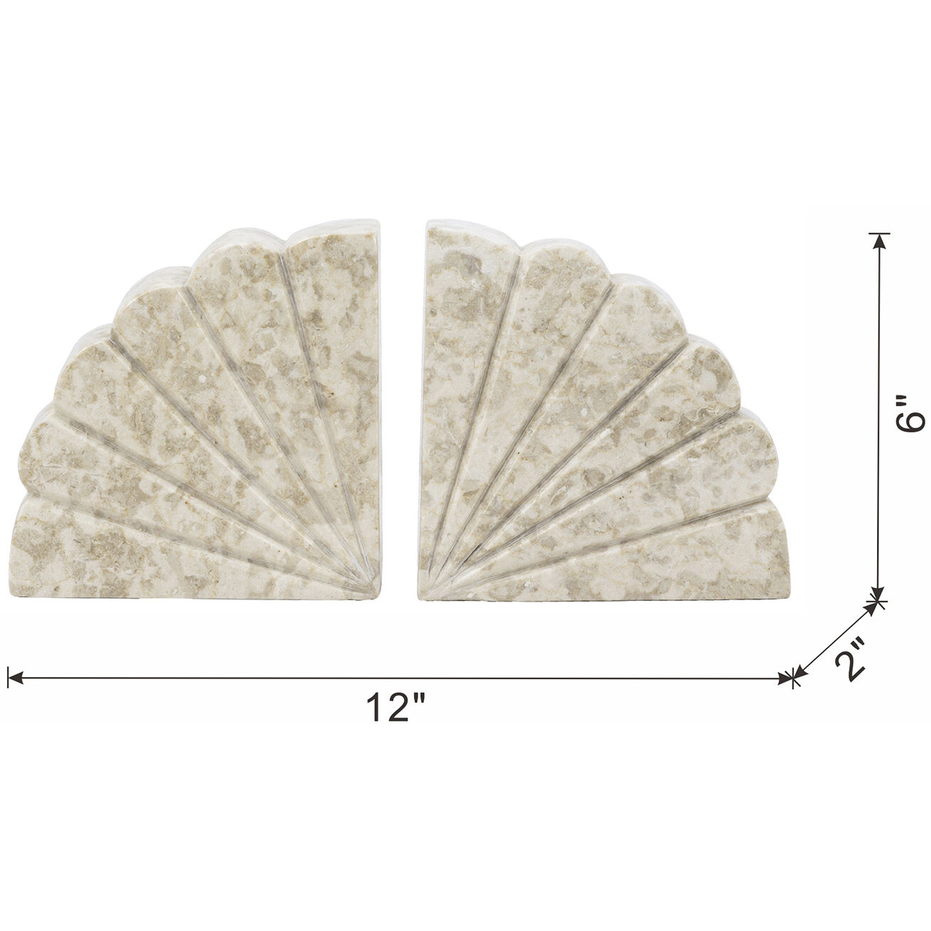 Anita Cream Bookends, Set of 2