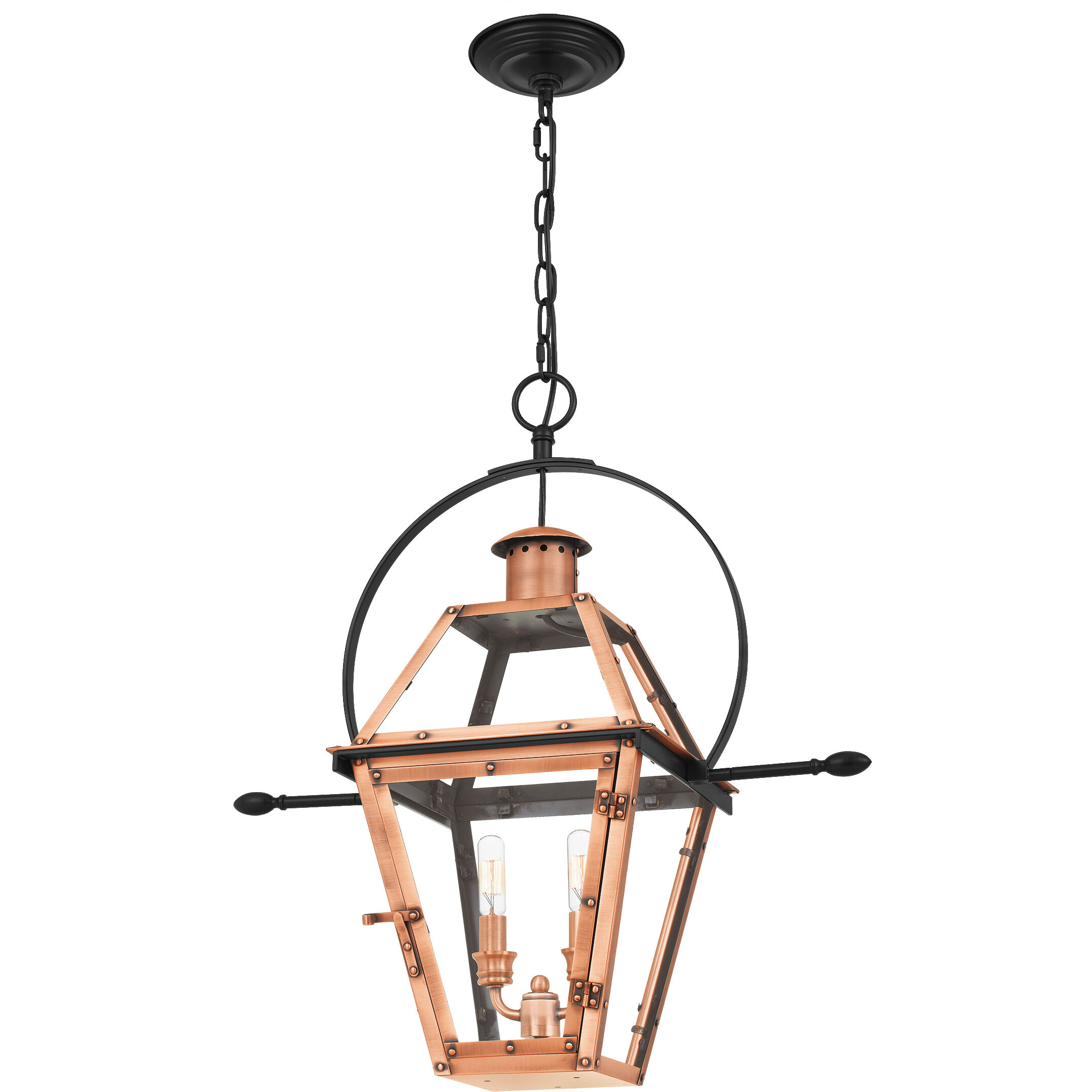 Rue De Royal 2 Light 21 inch Aged Copper Outdoor Hanging Lantern