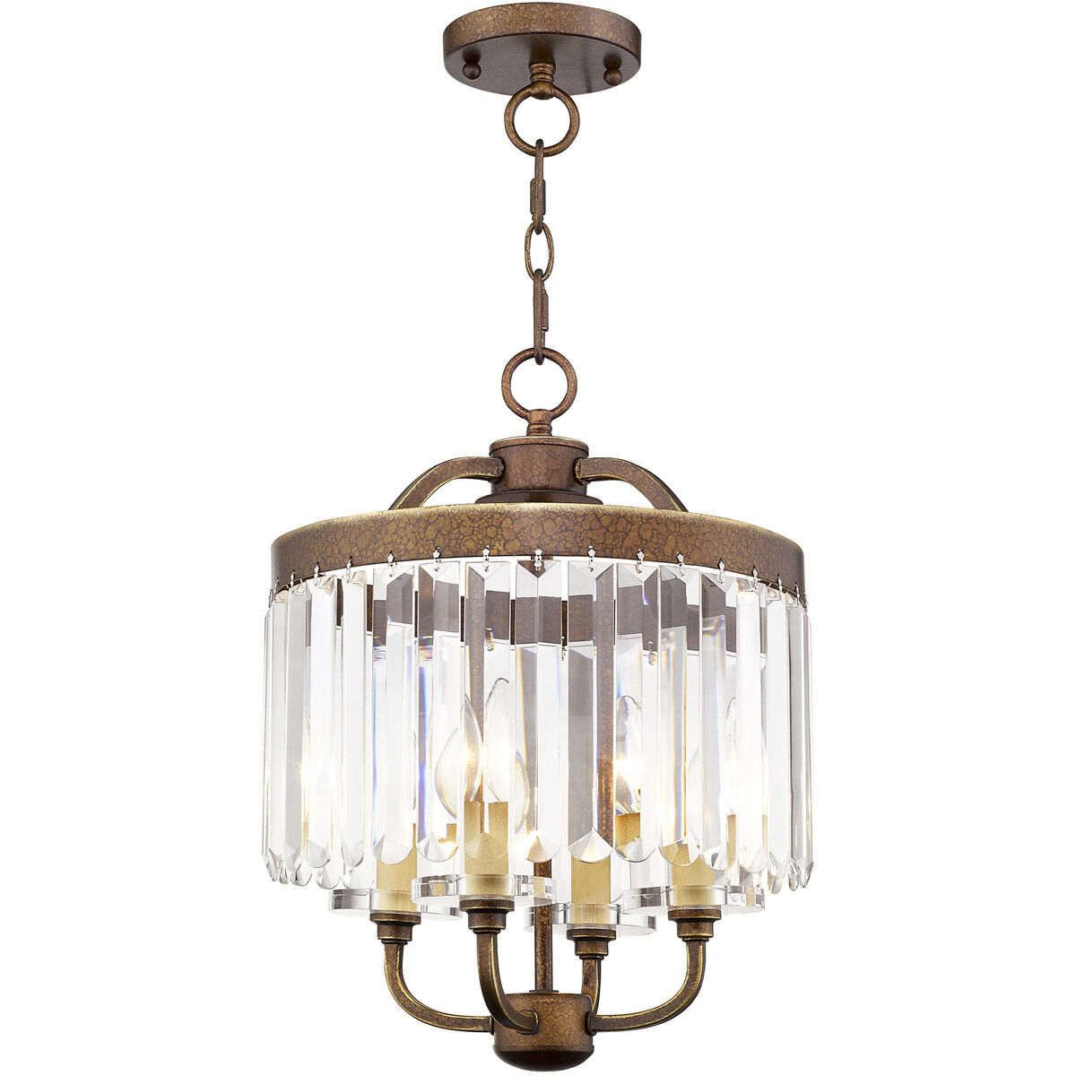 Ashton 4 Light 13 inch Hand Painted Palacial Bronze Convertible Mini Chandelier/Ceiling Mount Ceiling Light