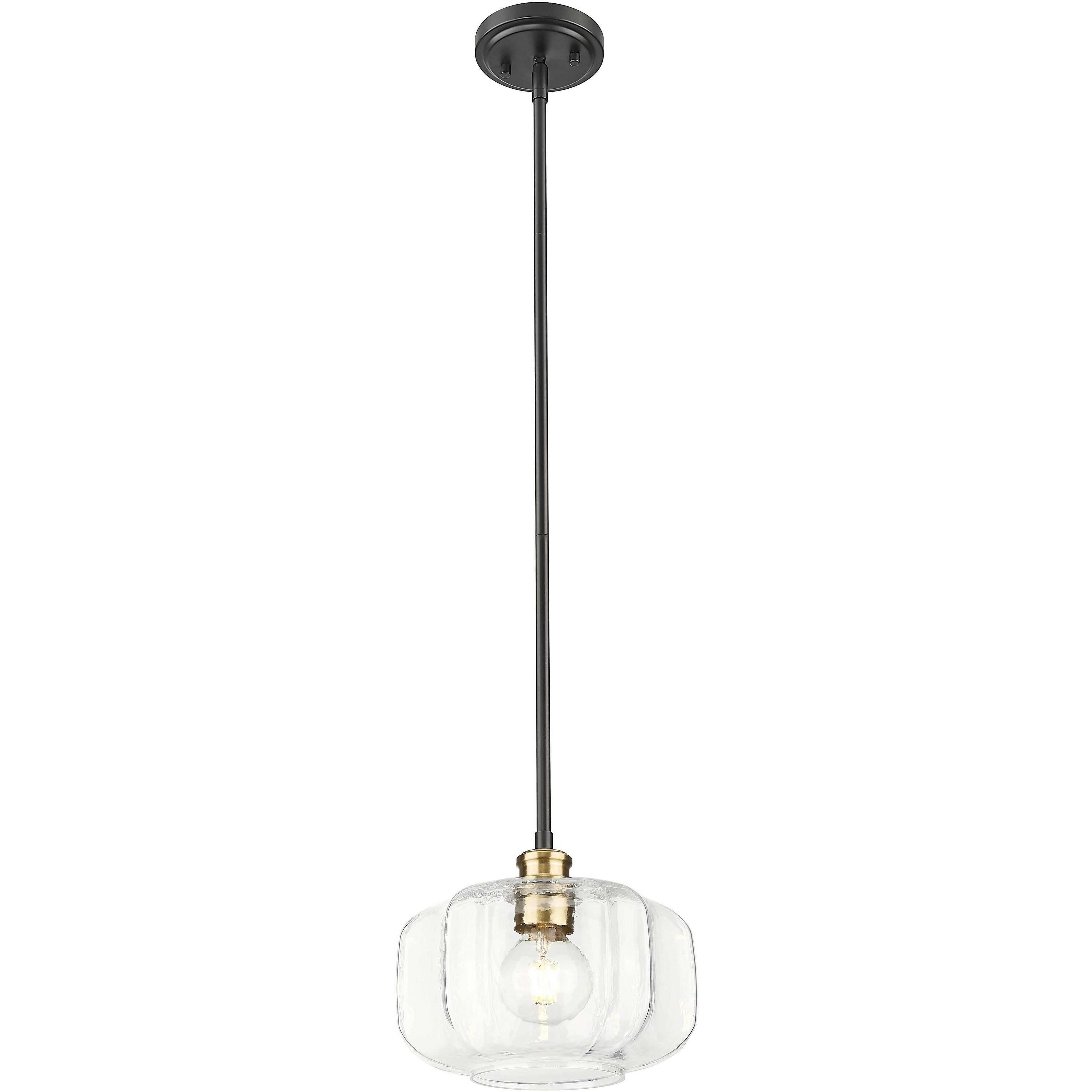 Oxley 1 Light 10 inch Matte Black and Brass Pendant Ceiling Light