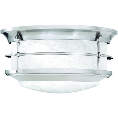 Verglas 2 Light 11.25 inch Brushed Nickel with White Outdoor Flush Mount