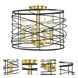Boca 4 Light 14 inch Brushed Nickel and Matte Black Semi-Flush Mount Ceiling Light