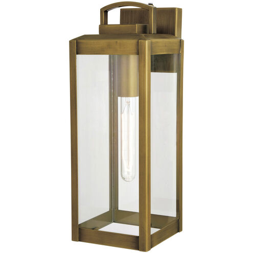 Kinzie LED 16.75 inch Vintage Brass Outdoor Wall