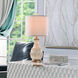 Signature 23.5 inch 60 watt Distressed Off-White and Light Beige Dark Brown Table Lamp Portable Light