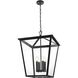 Oxford 4 Light 20 inch Black Outdoor Pendant