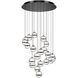 Cyllindra LED 26 inch Black Chrome Chandelier Ceiling Light in Black/Chrome, dweLED