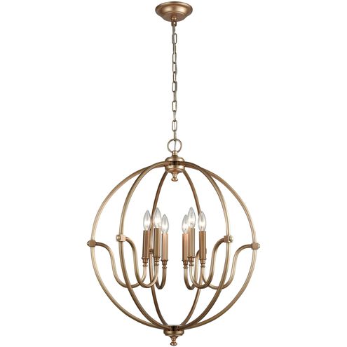 Stanton 6 Light 25 inch Matte Gold Chandelier Ceiling Light