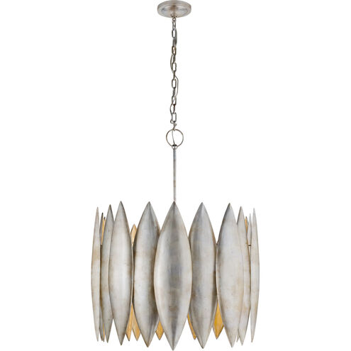Barry Goralnick Hatton 4 Light 31.25 inch Burnished Silver Leaf Chandelier Ceiling Light, Large