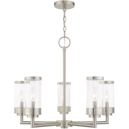 Hillcrest 5 Light 26 inch Brushed Nickel Outdoor Chandelier