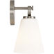 Fusion Collection - Bolzano Family 1 Light 6 inch Brushed Nickel and Opal Wall Sconce Wall Light, EVOLV