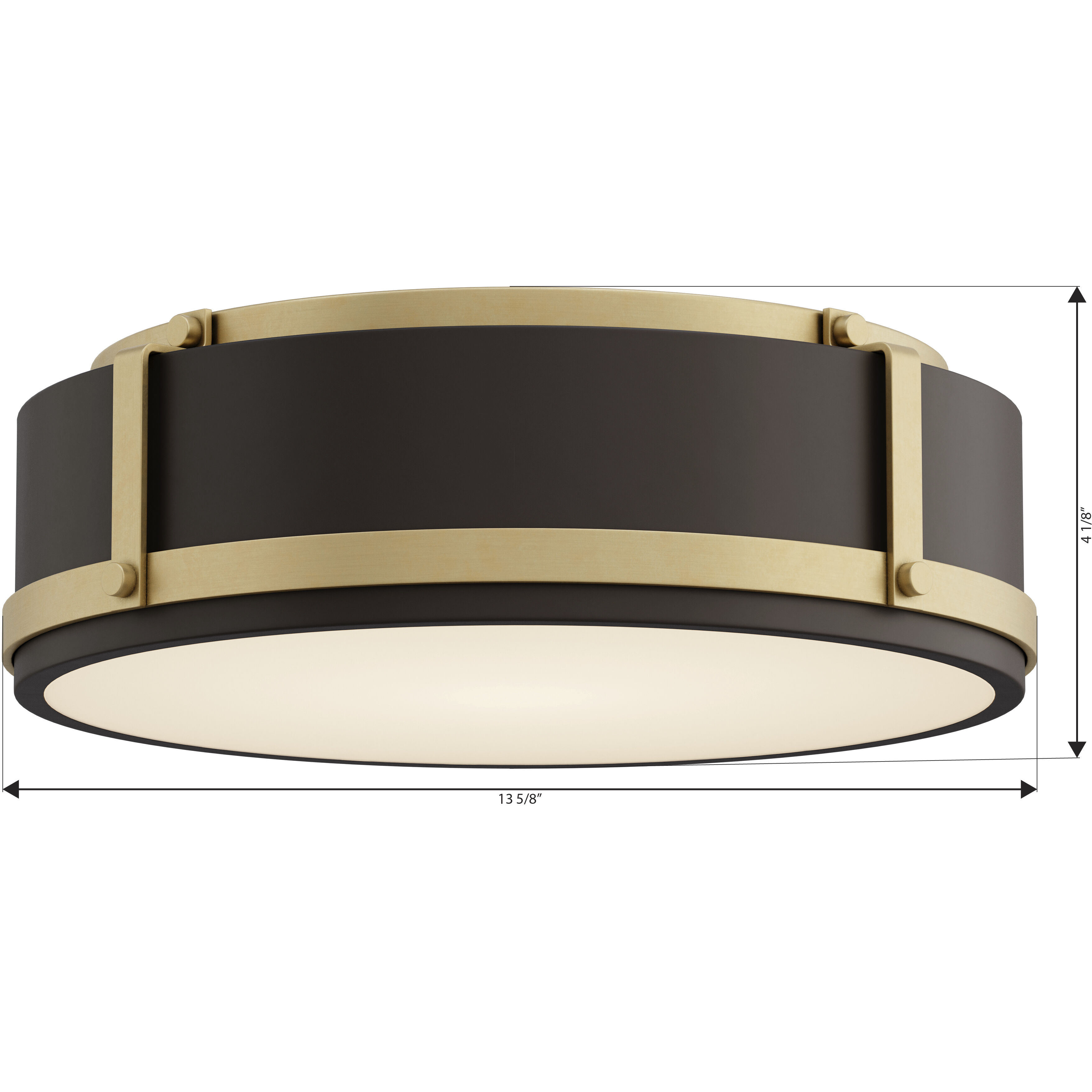 Lynca LED 13.75 inch Legacy Brass and Dark Bronze Flush Mount Ceiling Light