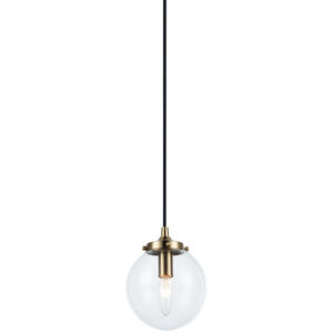 The Bougie 1 Light 6 inch Aged Gold Brass Chandelier Ceiling Light in Aged Gold Brass and Clear