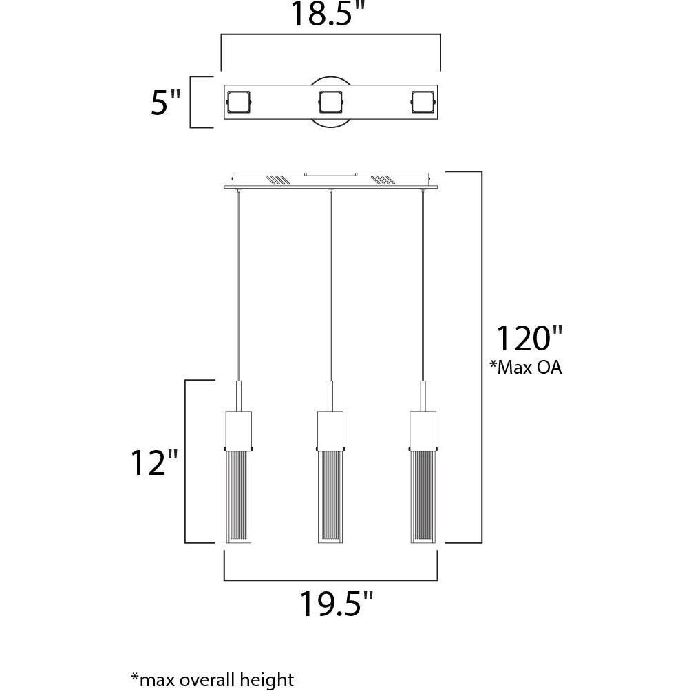 Fizz III LED 19.5 inch Polished Chrome Linear Pendant Ceiling Light
