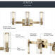 Jemsa 3 Light 22.75 inch Champagne Bronze Bath Bracket Wall Light, 3 Arm