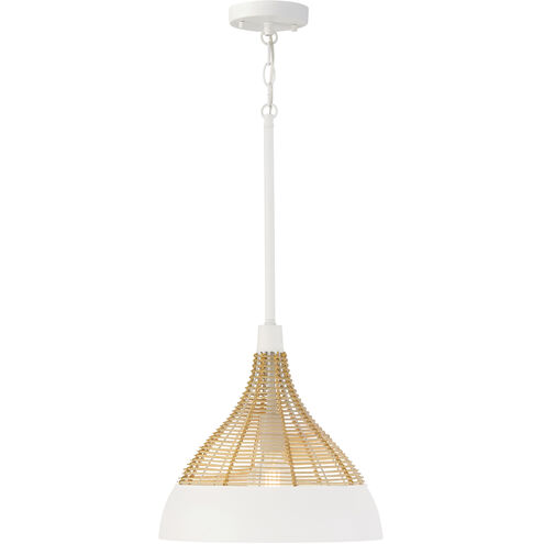 Kali 1 Light 14 inch Matte White Pendant Ceiling Light