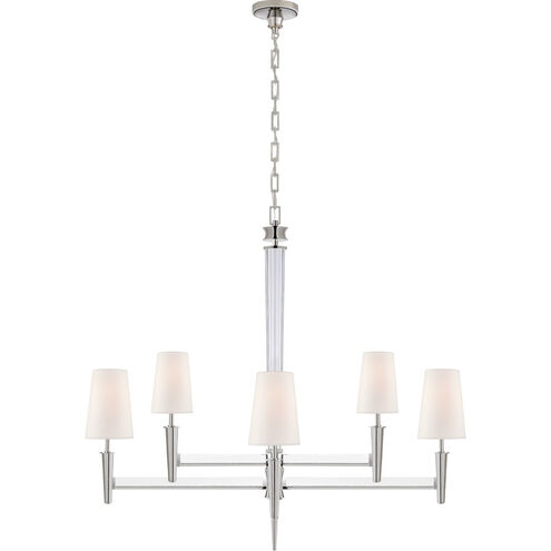 Thomas O'Brien Lyra 8 Light 42.5 inch Polished Nickel and Crystal Two Tier Chandelier Ceiling Light