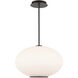 Illusion 1 Light 16 inch Black Pendant Ceiling Light in 3500K