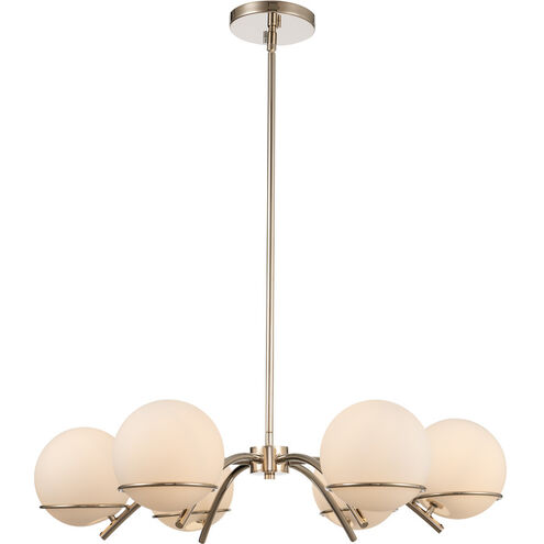 Everett 6 Light 28 inch Polished Nickel Chandelier Ceiling Light