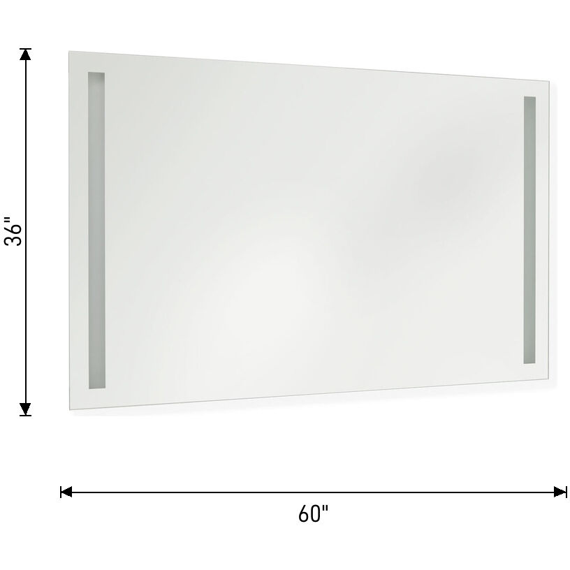Lustro 60 X 36 inch Might Bright White LED Wall Mirror
