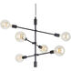 Baton 6 Light 24 inch Black Chandelier Ceiling Light