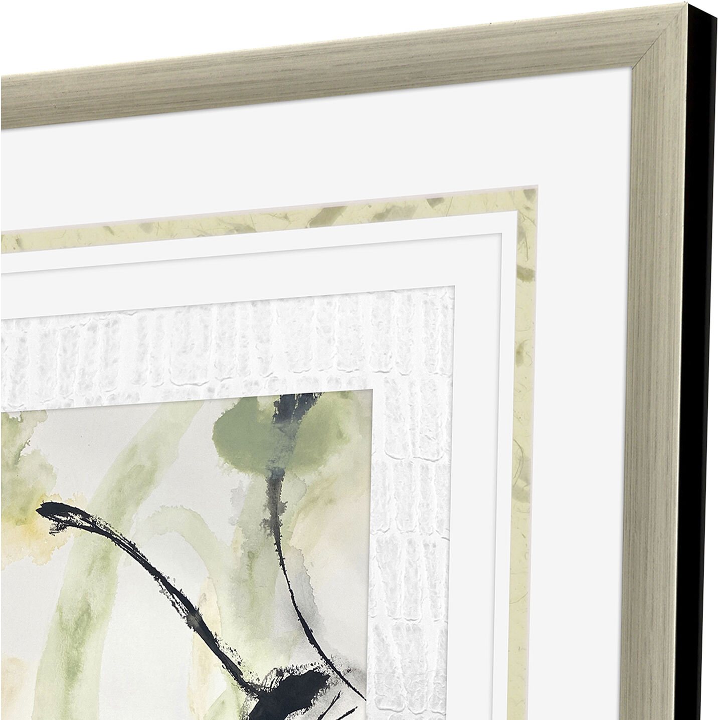 Petal Parade Green and Beige and Black and Yellow Framed Art, The Studio