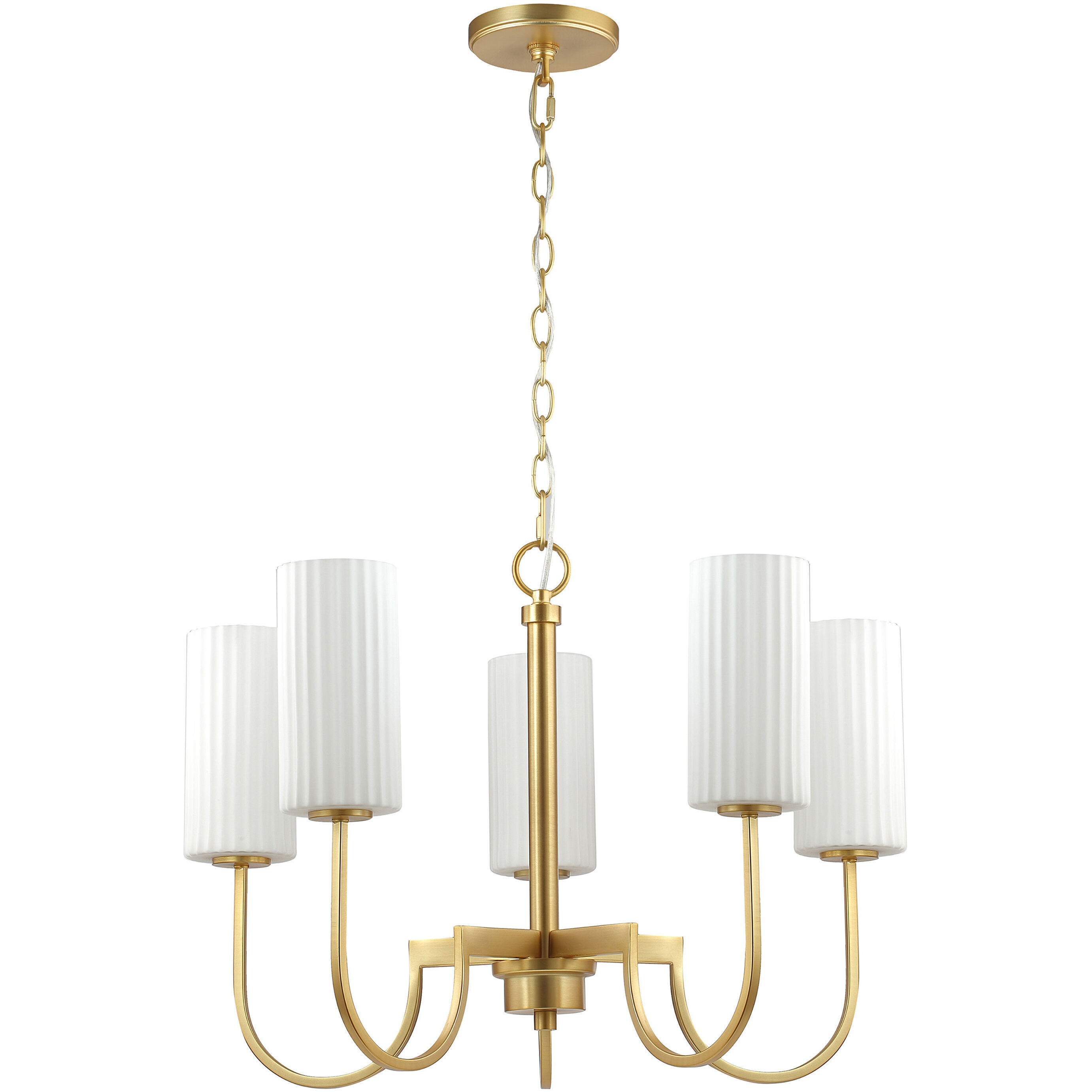 Town and Country 5 Light 27 inch Satin Brass Chandelier Ceiling Light