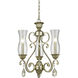 Melina 3 Light 17 inch Antique Silver Chandelier Ceiling Light in Clear Seedy Glass