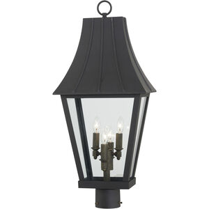 Chateau Grande 4 Light 28 inch Coal/Gold Outdoor Post, Great Outdoors