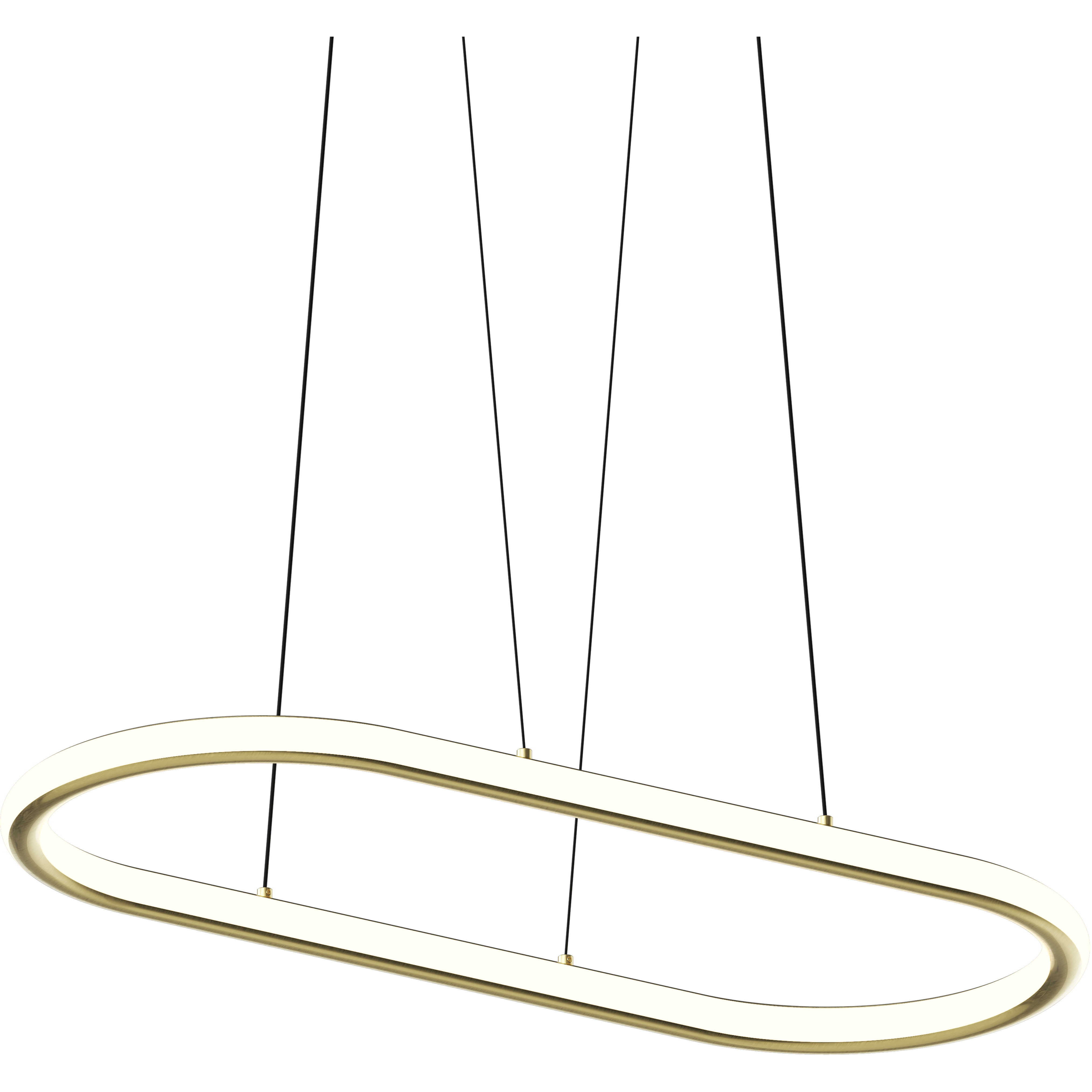 Luna LED 33.5 inch Brass Pendant Ceiling Light in 3500K