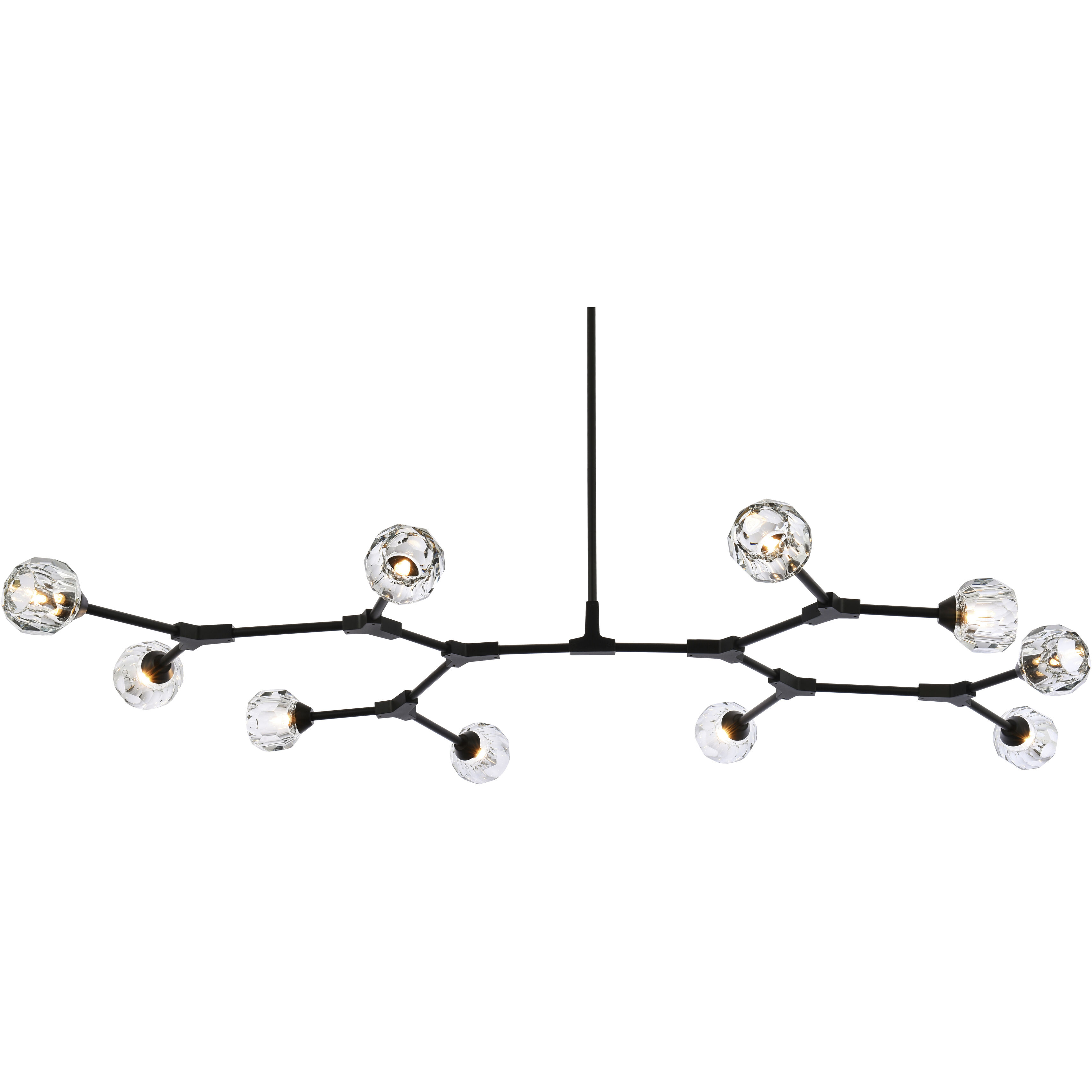 Zayne 10 Light 56 inch Black Pendant Ceiling Light