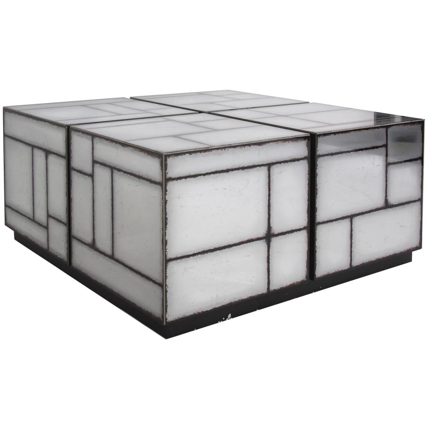 Braque 32.75 X 16 inch Smokey Gray and Black Coffee Table