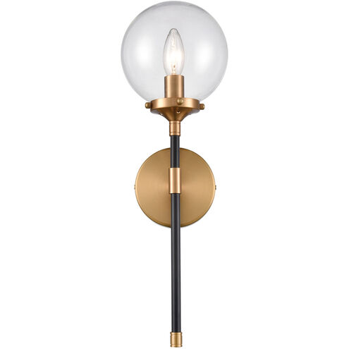 Altoona 1 Light 6 inch Antique Gold with Matte Black and Clear Sconce Wall Light