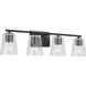 Vertex 4 Light 29 inch Matte Black Bath Light Wall Light