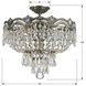 Majestic 3 Light 14 inch Historic Brass Semi Flush Ceiling Light in Clear Italian