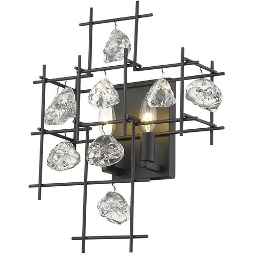 Garroway 2 Light 14 inch Matte Black Wall Sconce Wall Light